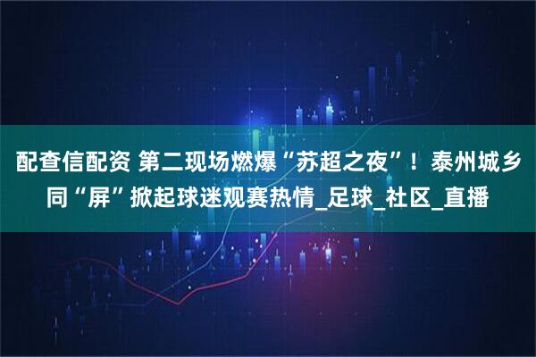 配查信配资 第二现场燃爆“苏超之夜”!泰州城乡同“屏”掀起球迷观赛热情_足球_社区_直播